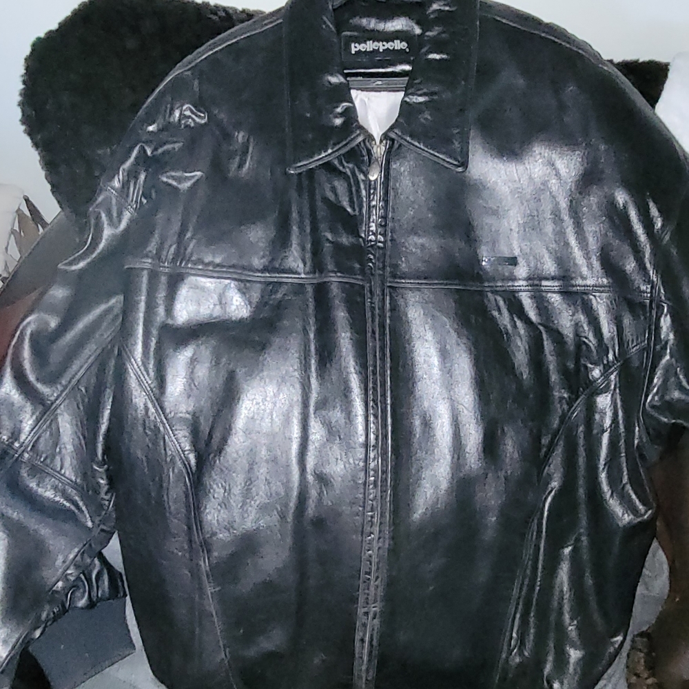 COPY - Men's black leather Pellepelle jacket size 46
